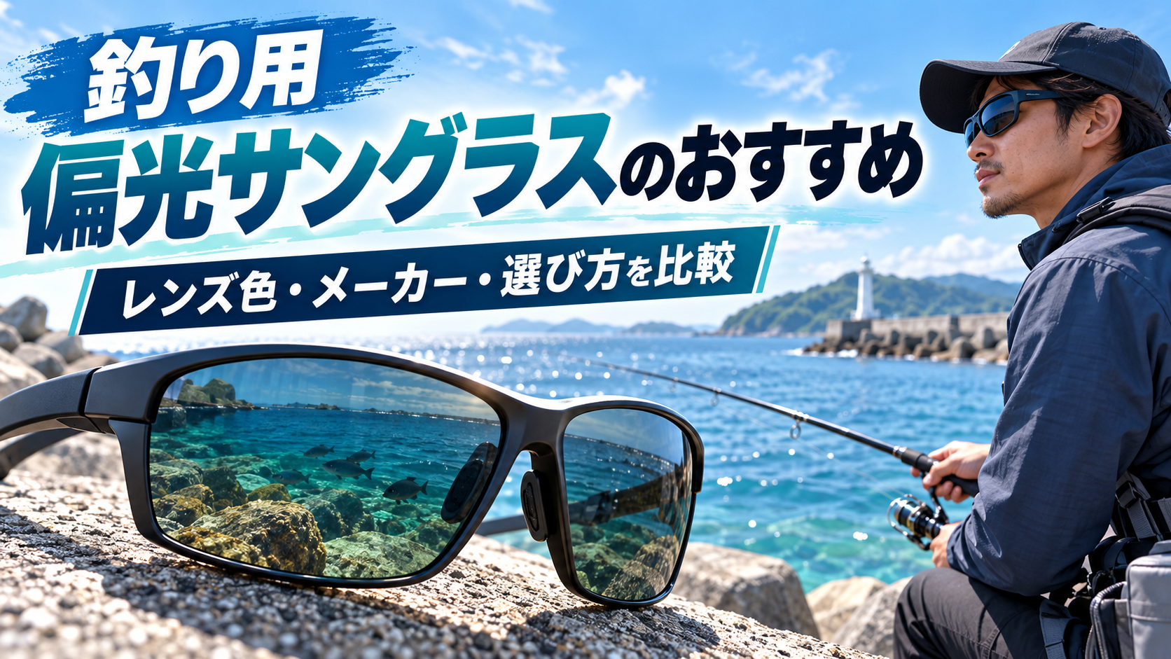 釣り用偏光サングラスのおすすめとレンズ色・メーカー・選び方を比較したアイキャッチ画像